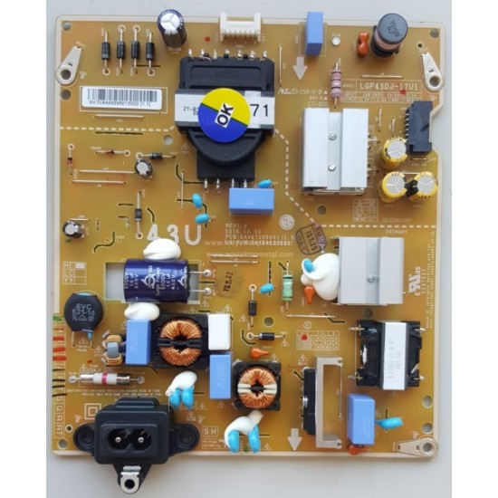 EAX67209001 , (1.5) , EAY64529501 , LGP43DJ-17U1 , 43UJ630 , Power Board , Besleme Kartı , PSU