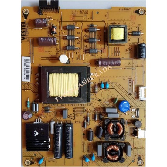 17IPS71, 23220944, VESTEL 32HA5000, POWER BOARD (TVPPS0030A), 17IPS71 , 23220944 , 190814R4 , VESTEL 32HA3000 Power Board, 17IPS71, 23220944, 190814R4, Regal 32R4010H, Power Board, Besleme, VES315WNDB-2D